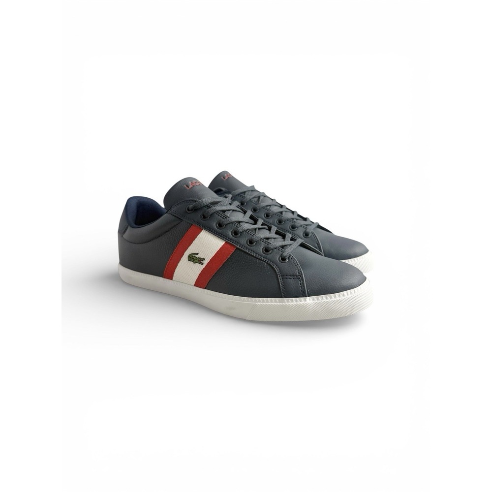 New Lacoste Grad Vulc 120 Low Top Navy Leather Lifestyle Sneaker Men Size 11